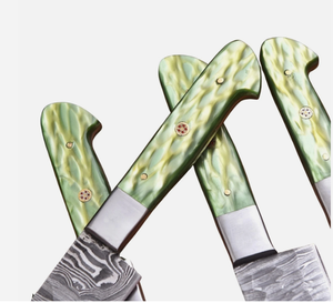Cuchillo de Camping de Acero de Damasco Hecho a Mano con Hoja Recta y Mango de Resina, Grado Industrial, 13 Pulgadas de Longitud Total, ODM OEM - Product Image 4