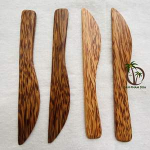 Ensemble de couverts réutilisables en bois de coco, écologiques, cuillère, fourchette, couteau, fabrication en usine - Product Image 3