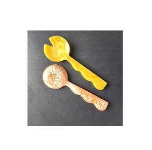 Grande cuillère en résine artisanale, écologique, de luxe, de qualité supérieure, pour servir au dîner, avec finition miroir et manche long - Product Image 2