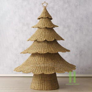 2026 Mejor Soporte de Árbol de Navidad Boho de Ratán Hecho a Mano Ecológico al por Mayor con Adorno de Estrella, de Fibra Natural, para Decoración Navideña de Sala de Estar - Product Image 5
