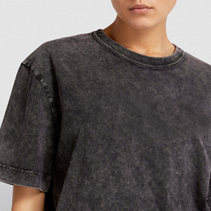 T-shirts respirants pour femmes, délavés à l'acide, courts, style crop top, oversize, vierges, style baby tee, coupés - Product Image 5