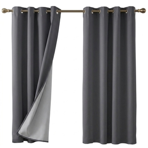 Cortinas Opacas Grises Modernas con Ojales, Cortinas para Ventanas que Bloquean la Luz - Product Image 1