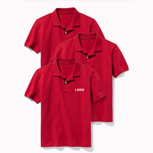 เสื้อโปโลนักเรียนสีแดง ผ้าแห้งเร็ว ระบายอากาศได้ดี - Product Image 1