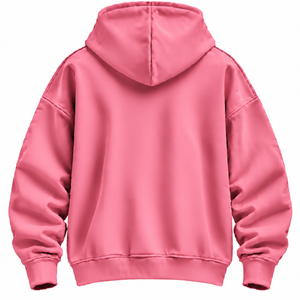 Sweat à capuche pour femme rose bonbon personnalisé, à épaules tombantes, avec poche kangourou, en molleton 100% coton 450 GSM, impression personnalisée, sweat à capuche premium pour femme - Product Image 2