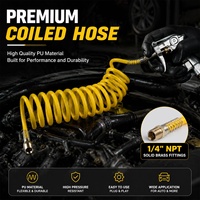 Retractable Spring Air Hose Extension Tube for Car Air Compressor Tire Inflator Pump with Quick Connector