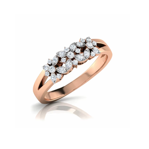 แหวนแต่งงานลายดอกไม้ประดับเพชรแท้ทรงกลม 0.35 กะรัต ทำจากทองคำกุหลาบ 14K |   แหวนหมั้นและวันครบรอบแต่งงานที่ไม่เหมือนใครสำหรับผู้หญิง - Product Image 2