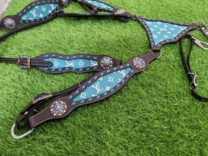 Patch en forme de cœur pour la confection de harnais de selle western en cuir, collier de poitrine et ensemble de harnais pour chevaux, durable, confortable, vintage - Product Image 2