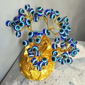 Árbol de Cristal de Ojo Turco Hecho a Mano de Calidad Premium, Bonsái de Piedras Preciosas Protectoras de Color Natural para Decoración Espiritual Vastu y Negocios - Product Image 5