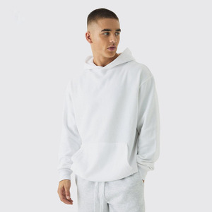 OEM High Quality Unisex Hooded Thermal Cotton Hoodies Screen Printed Logo Oversized Drop Shoulder Winter French Terry Solid - Product Image 1