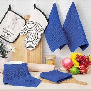 Strofinacci da Cucina in Cotone 100% a Nido d'Ape, Ultra Morbidi e Assorbenti, Asciugatura Rapida, 30x30 cm, Confezione da 8, Asciugamani Blueberry - Product Image 5
