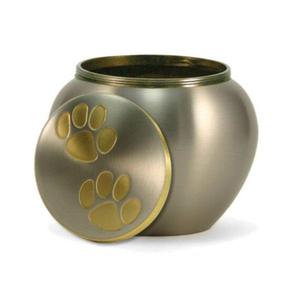 Brass Odyssey Pet Cremation <b>Urn</b> With Paw Print Design Funeral Supplies <b>Cat</b> Dog Ashes Keepsake <b>Urn</b> Metal Memorial Keepsake - Product Image 1