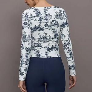 T-shirts pour femmes, coupe ajustée, logo uni, respirants, jersey polyester, sublimation, col rond - Product Image 3