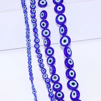 Prix de gros Bijoux colorés de qualité, breloques œil porte-bonheur plates 6mm 8mm 10mm, sacs en vrac, prix d'usine, pour la fabrication de colliers/bracelets, bleu