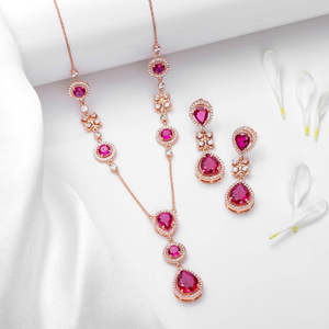 Super September Hot Sale Rose Gold Plated 925 Sterling <b>Silver</b> Floral <b>Necklace</b> <b>and</b> <b>Earrings</b> Jewelry <b>Set</b> for Women - Product Image 1