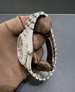 Montre mécanique en acier inoxydable de haute qualité Mossinate, unisexe, luxe, mode, hip-hop, sertie de diamants, testée au diamant testeur - Product Image 3