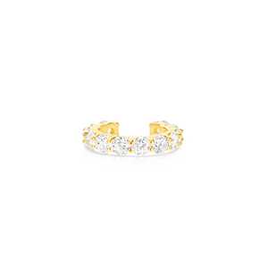 Stackable <b>Ear</b> <b>Cuff</b> For Women Round Brilliant Lab Grown Diamond Single Row Prong Set Slip On Custom 14K 18K Solid Gold Wholesale - Product Image 1