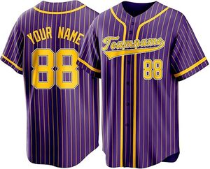 Custom Pinstripe Baseball Jersey for Men Women-Breathable Short Sleeve Button <b>Down</b> Shirt Personalized Stitched Name Number Logo - Product Image 4