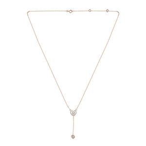 สร้อยคอจี้เพชรทรงสามเหลี่ยมประดับเพชร 14K โรสโกลด์ พร้อมใบรับรอง IGI เครื่องประดับหรูหราสำหรับผู้หญิง ฉลองครบรอบแต่งงาน - Product Image 1