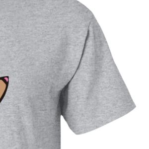 Camisetas Bordadas Elegantes para Mujer, Color Gris Jaspeado, Manga Corta, Cuello Redondo, Diseño Artesanal, Camiseta Informal de Algodón, Top de Moda para Mujer, Venta al Por Mayor - Product Image 3