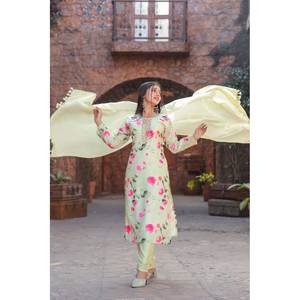 Conjunto Elegante de Talla XL con Top y Pantalón para Fiesta con Dupatta - Product Image 1