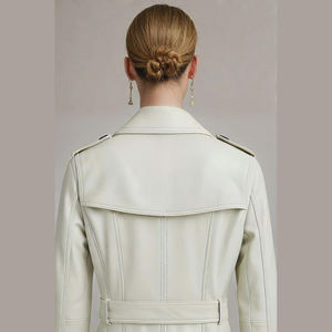 Abrigo Acolchado de Cuero Genuino Suave para Mujer, Personalizado, de Longitud Regular, Chaqueta de Invierno, Prenda Exterior Elegante para Uso Diario - Product Image 2