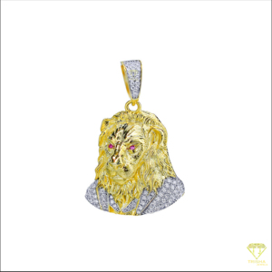 Colgante de Joyería de Lujo con Diseño de León, Acabado Pulido y Piedras de Diamante Moissanite VVS - Product Image 5
