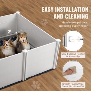 Box per Parto Cani Stabile 151,8 x 151,8 x 61 cm con Ringhiere per Cuccioli - Cuccia per Parto - Product Image 3