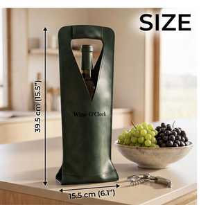 Porte-bouteille de vin en cuir véritable de qualité supérieure, sac de transport de luxe pour une bouteille, présentoir de bureau, cadeau LEB-0071 - Product Image 1