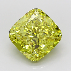 Diamante amarillo de corte cojín, cultivado en laboratorio, para la elaboración de joyas, certificado por IGI. - Product Image 2