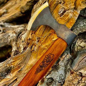 Hache viking à double lame en acier haute teneur en carbone de qualité industrielle, fabriquée à la main par Steel Craft International, pour le travail du bois et les activités de plein air - Product Image 2