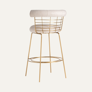 Tabouret de bar moderne rembourré avec structure en métal – Mobilier de bar commercial de style scandinave - Product Image 4