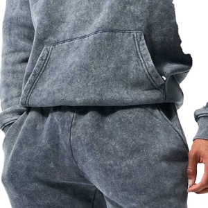 ชุดวอร์มผู้ชายแบบหนามีฮู้ด2ชิ้นชุดวอร์มสีดำวินเทจซักได้สำหรับผู้ชาย2026 Hi - Product Image 4