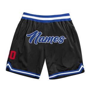 Wholesale Direct OMMIZ INDUSTRY Best Selling Custom Black Royal-Red Authentic Throwback Basketball Shorts - Product Image 1
