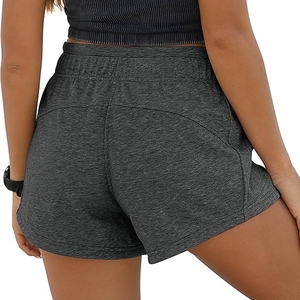 Shorts de survêtement pour femme, taille mi-haute, avec cordon de serrage, poches, couleur unie, décontracté, été, 100% coton molletonné, respirant, séchage rapide, coupe classique - Product Image 4