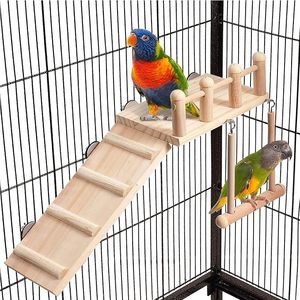 "Parakeet Cage with Platform Swing and Climbing Ladder <b>Small</b> Animal Supplies" - Product Image 3