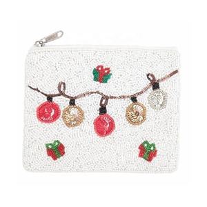 Pochette porte-monnaie sapin de Noël perlée faite à la main, fermeture éclair, portable, écologique, créative, multi-usage, mini-sac à succès - Product Image 4