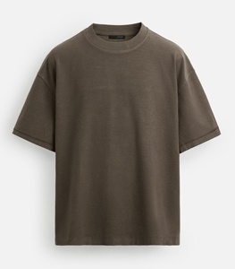 T-shirt personnalisé 100 % coton épais pour homme, avec logo imprimé par sublimation, vierge, uni, coupe oversize, motif graphique, col rond, tricoté, uniforme - Product Image 4