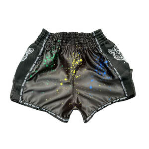 Pantalones Cortos de Boxeo Muay Thai MMA Personalizados de Nuevo Estilo, Color Sólido, Logotipo Personalizado, Poliéster, Casuales, Elásticos, Ligeros e Impermeables - Product Image 3