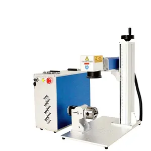 20 Watt Jpt Raycus Max Desktop Split Type Metalen Naam Afdrukken Graveur Laser Gravure Machine Met Roterende Voor Sieraden