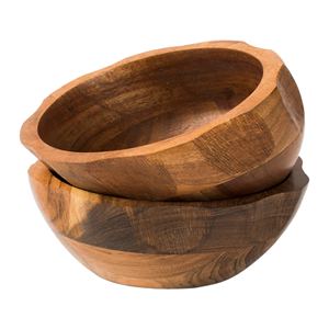 Tazón de Madera Rústico Hecho a Mano, Tazón de Madera Maciza Natural Ecológica, Vajilla Desechable para Fiestas, Tazón para Ensaladas y Frutas para el Hogar - Product Image 1