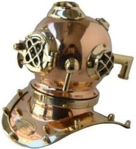 Casco de Buceo Antiguo de Cobre y Latón, Modelo US Navy Mark V, para Aguas Profundas, Color Oro Rosa, Hecho en India - Product Image 6