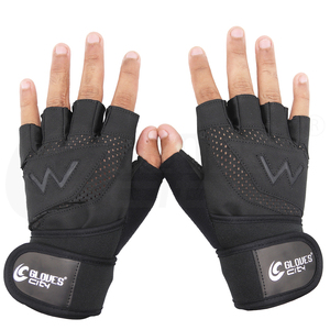 For Lightweight Cotton Half Finger <b>Weight</b> Lifting Gym Gloves Non-Slip Breathable Adjustable Wrist Support Unisex - Product Image 3