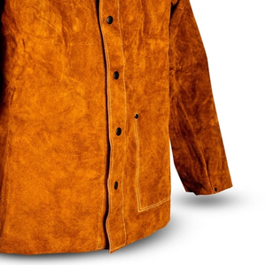 Veste de soudeur en cuir de vachette ignifuge, résistante à la chaleur, avec coutures soudées - Product Image 2