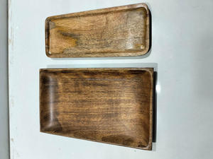 Plateau de service en bois d'acacia poli fait à la main, avec sections séparées pour le fromage, les desserts et la salade, vente chaude - Product Image 5