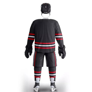 Ensemble de maillots de hockey sur glace personnalisés blanc, vert, noir, manches longues, sublimés, joueur 23, évacuation de l'humidité, antibactérien, respirant, adulte - Product Image 5