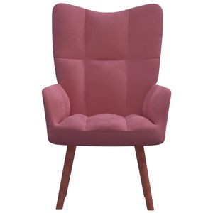 Sedia da soggiorno rilassante in velluto rosa - Product Image 2