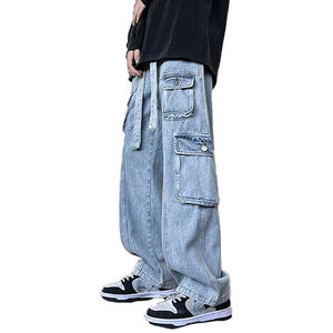 Pantalones Vaqueros Cargo Premium para Hombre, Diseño de Moda, Lavado Ácido, Casuales, Rotos, con Múltiples Bolsillos y Costuras, Multiusos - Product Image 4