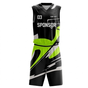 Ensemble d'uniformes de basketball personnalisés bicolores – Maillot et short – Kit d'équipe respirant par sublimation – Vente en gros OEM - Product Image 1