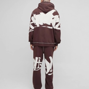 Ensemble de survêtement évasé pour homme, hiver, avec logo personnalisé, 2 pièces, coupe-vent, sweat à capuche et pantalon évasé pour usage quotidien - Product Image 2