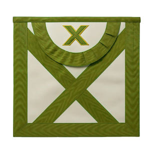 ผ้ากันเปื้อนเมสันหนังแกะพรีเมียม รุ่นดีลักซ์ สีน้ำเงิน สำหรับนายกุญแจแห่งลอดจ์ พร้อมชายครุยปักดิ้นทอง - Product Image 4